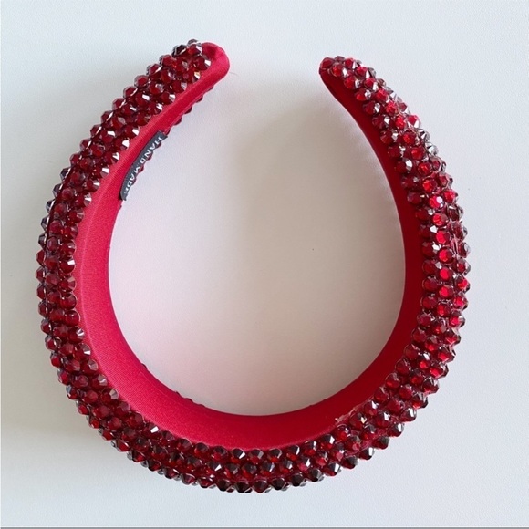 NWOT Red Sparkly Jeweled Padded Headband Beaded Holiday Christmas main image 9